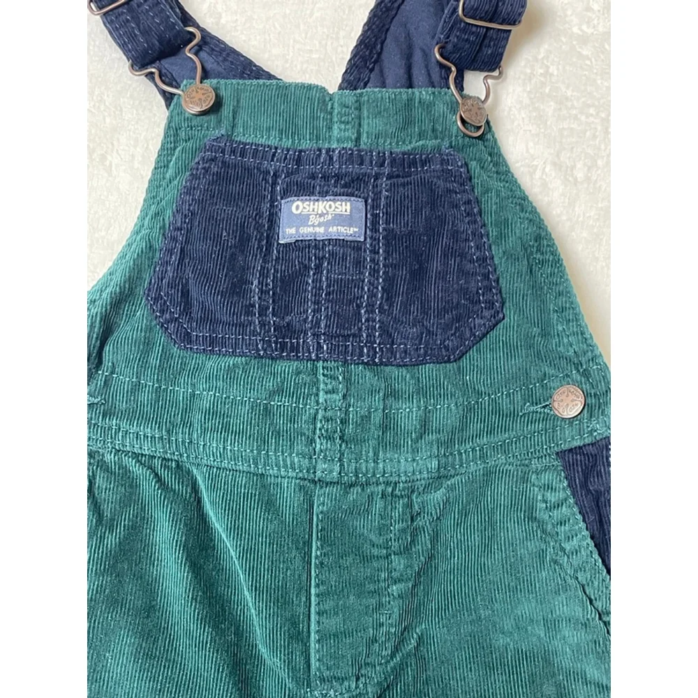 Baby OshKosh B'gosh Overalls 24 Months Green Navy Blue Corduroy